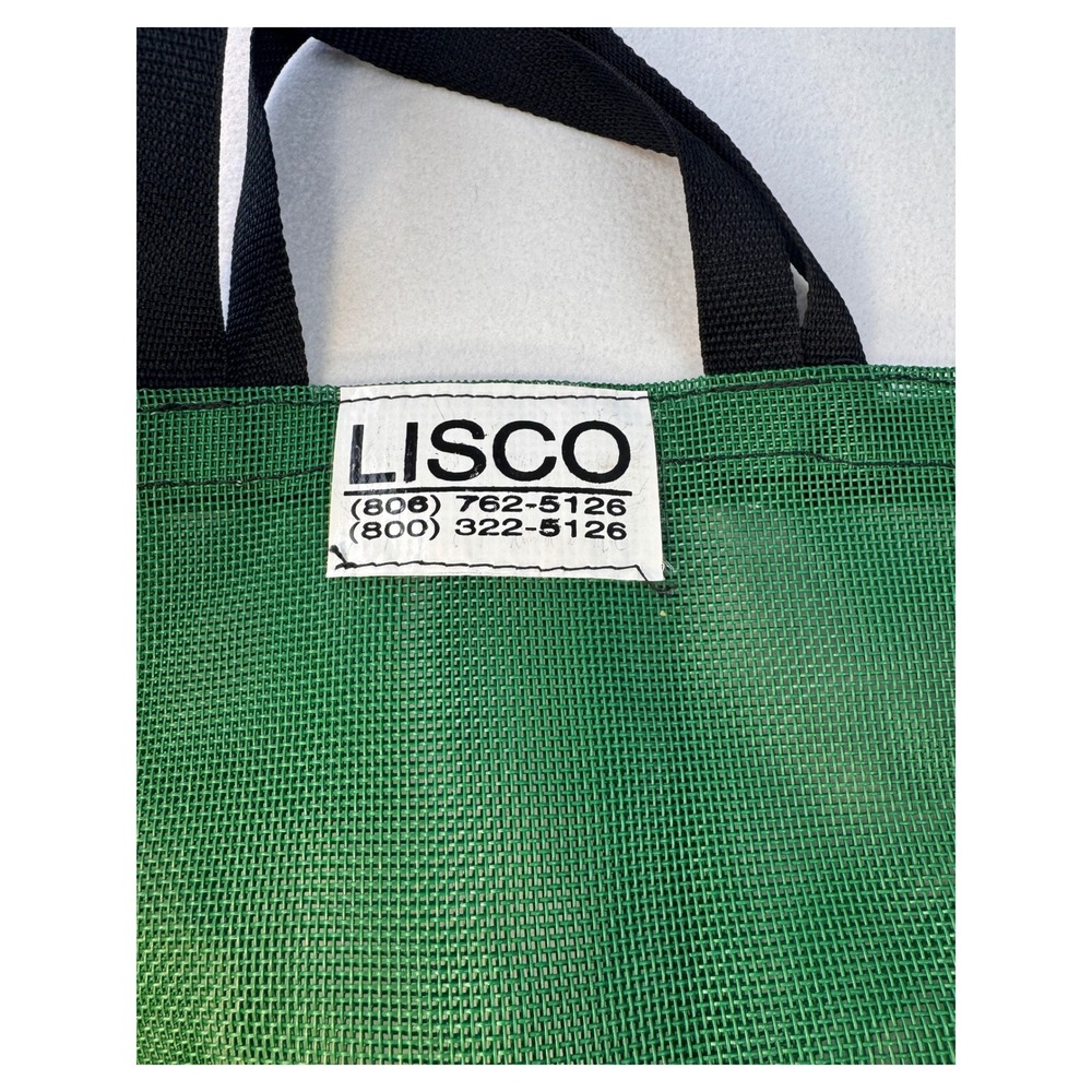 LISCO Green Mesh Utility Tote Bag Heavy Duty Reusable Carry Storage Bag - Picture 4 of 4